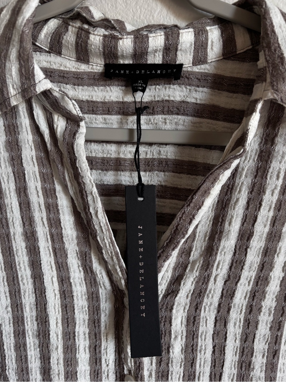 Striped Ruffle Sleeve Button-Front Top - NWT - Picture 5 of 6